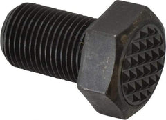 Fairlane - Serrated Tooth, 5/8-18, 1" Shank Length, 1" Thread Length, Black Oxide Finish, Hex Head, Adjustable Positioning Gripper - 3/4" Pad Diam, 15/16" Hex, 7/16" Head Height, Fine Tooth Grade - Apex Tool & Supply