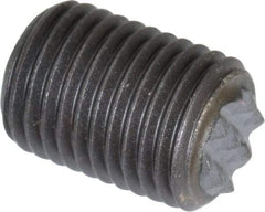 Fairlane - Serrated Tooth, 3/8-24, 3/16" Internal Hex, 1/2" Thread Length, Black Oxide Finish, Fully Threaded, Adjustable Positioning Gripper - 1/4" Pad Diam, Extra Fine Tooth Grade - Apex Tool & Supply