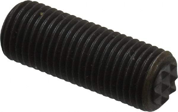 Fairlane - Serrated Tooth, 3/8-24, 3/16" Internal Hex, 1" Thread Length, Black Oxide Finish, Fully Threaded, Adjustable Positioning Gripper - 1/4" Pad Diam, Extra Fine Tooth Grade - Apex Tool & Supply