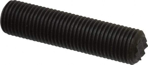 Fairlane - Serrated Tooth, 3/8-24, 3/16" Internal Hex, 1-1/2" Thread Length, Black Oxide Finish, Fully Threaded, Adjustable Positioning Gripper - 1/4" Pad Diam, Extra Fine Tooth Grade - Apex Tool & Supply