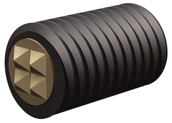 Fairlane - Serrated Tooth, 1/2-20, 1/4" Internal Hex, 3" Thread Length, Black Oxide Finish, Fully Threaded, Adjustable Positioning Gripper - 3/8" Pad Diam, 4-Point Tooth Grade - Apex Tool & Supply