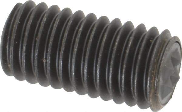 Fairlane - Serrated Tooth, 1/2-13, 1/4" Internal Hex, 1" Thread Length, Black Oxide Finish, Fully Threaded, Adjustable Positioning Gripper - 3/8" Pad Diam, 4-Point Tooth Grade - Apex Tool & Supply