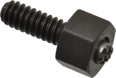 Fairlane - 10-24, 1/2" Thread Length, 5/32" Ball Diam, Serrated Ball Pad Surface, Alloy Steel, Black Oxide, Hex Head, Swivel Action Gripper Assemblies - 5/16" Head Height, 3/8" Hex, 5/32" Contact Diam, High Speed Steel Ball - Apex Tool & Supply