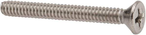 Value Collection - #6-32 UNC, 1-1/4" OAL Phillips Drive Machine Screw - Flat Head, Grade 316 Stainless Steel, Uncoated, Without Washer - Apex Tool & Supply