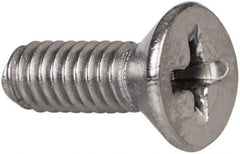 Value Collection - #8-32 UNC, 1/2" OAL Phillips Drive Machine Screw - Flat Head, Grade 316 Stainless Steel, Uncoated, Without Washer - Apex Tool & Supply