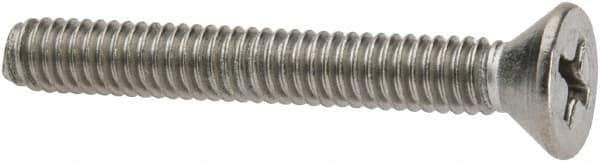 Value Collection - #8-32 UNC, 1-1/4" OAL Phillips Drive Machine Screw - Flat Head, Grade 316 Stainless Steel, Uncoated, Without Washer - Apex Tool & Supply