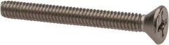 Value Collection - #8-32 UNC, 1-1/2" OAL Phillips Drive Machine Screw - Flat Head, Grade 316 Stainless Steel, Uncoated, Without Washer - Apex Tool & Supply