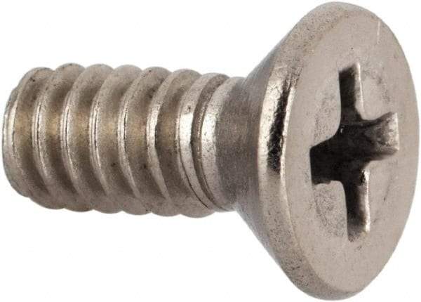 Value Collection - #10-24 UNC, 1/2" OAL Phillips Drive Machine Screw - Flat Head, Grade 316 Stainless Steel, Uncoated, Without Washer - Apex Tool & Supply