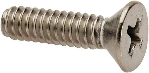 Value Collection - #10-24 UNC, 3/4" OAL Phillips Drive Machine Screw - Flat Head, Grade 316 Stainless Steel, Uncoated, Without Washer - Apex Tool & Supply