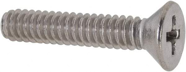 Value Collection - #10-24 UNC, 1" OAL Phillips Drive Machine Screw - Flat Head, Grade 316 Stainless Steel, Uncoated, Without Washer - Apex Tool & Supply