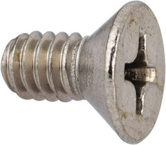Value Collection - 1/4-20 UNC, 1/2" OAL Phillips Drive Machine Screw - Flat Head, Grade 316 Stainless Steel, Uncoated, Without Washer - Apex Tool & Supply