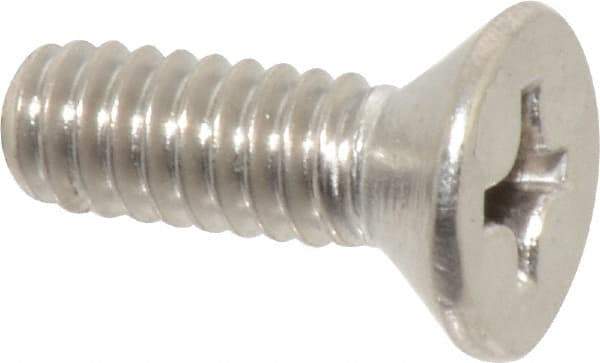 Value Collection - 1/4-20 UNC, 3/4" OAL Phillips Drive Machine Screw - Flat Head, Grade 316 Stainless Steel, Uncoated, Without Washer - Apex Tool & Supply