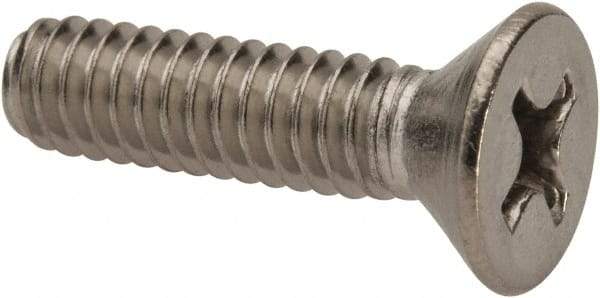 Value Collection - 1/4-20 UNC, 1" OAL Phillips Drive Machine Screw - Flat Head, Grade 316 Stainless Steel, Uncoated, Without Washer - Apex Tool & Supply
