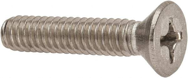 Value Collection - 1/4-20 UNC, 1-1/4" OAL Phillips Drive Machine Screw - Flat Head, Grade 316 Stainless Steel, Uncoated, Without Washer - Apex Tool & Supply
