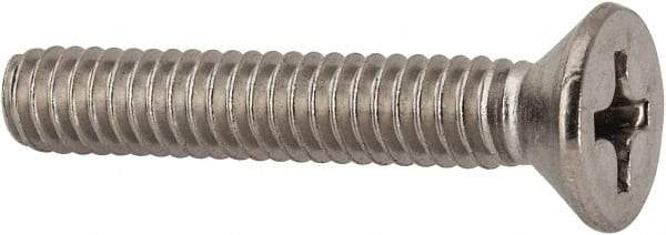 Value Collection - 1/4-20 UNC, 1-1/2" OAL Phillips Drive Machine Screw - Flat Head, Grade 316 Stainless Steel, Uncoated, Without Washer - Apex Tool & Supply