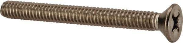 Value Collection - 1/4-20 UNC, 2-1/2" OAL Phillips Drive Machine Screw - Flat Head, Grade 316 Stainless Steel, Uncoated, Without Washer - Apex Tool & Supply