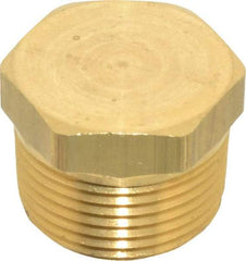 Eaton - 3/4 Male Thread, Brass Industrial Pipe Hex Head Plug - MNPTF, 1,200 psi - Apex Tool & Supply