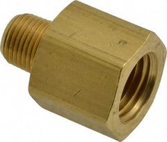 Eaton - 1/8 Male Thread x 1/4 Female Thread, Brass Industrial Pipe Adapter - MNPTF x FNPTF, 1,200 psi - Apex Tool & Supply