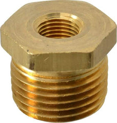 Eaton - 1/2 Male Thread x 1/8 Female Thread, Brass Industrial Pipe Hex Bushing - MNPTF x FNPTF, 1,200 psi - Apex Tool & Supply