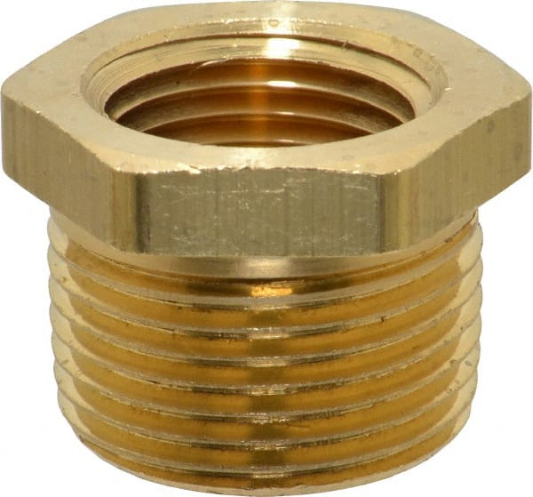 Eaton - 3/4 Male Thread x 1/2 Female Thread, Brass Industrial Pipe Hex Bushing - Apex Tool & Supply