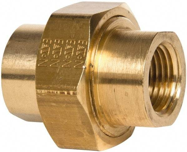 Eaton - 1/2 Female Thread, Brass Industrial Pipe Union - FNPTF, 1,200 psi - Apex Tool & Supply