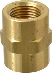 Eaton - 3/8 Female Thread, Brass Industrial Pipe Coupling - Apex Tool & Supply
