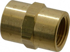 Eaton - 1/2 Female Thread, Brass Industrial Pipe Coupling - FNPTF, 1,200 psi - Apex Tool & Supply
