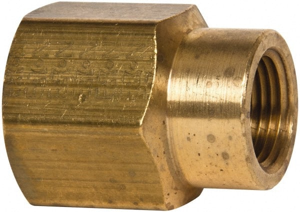 Eaton - 1/2 x 3/8 Female Thread, Brass Industrial Pipe Coupling - Apex Tool & Supply