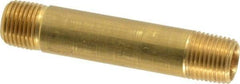 Eaton - 1/8 Male Thread, Brass Industrial Pipe Long Nipple - MNPTF, 1,200 psi - Apex Tool & Supply