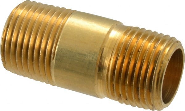 Eaton - 3/8 Male Thread, Brass Industrial Pipe Long Nipple - Apex Tool & Supply