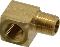 Eaton - 1/8 Male Thread x 1/8 Female Thread, Brass Industrial Pipe 90° Street Elbow - MNPTF x FNPTF, 1,200 psi - Apex Tool & Supply