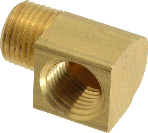 Eaton - 1/8 Male Thread x 1/8 Female Thread, Brass Industrial Pipe 90° Street Elbow - MNPTF x FNPTF (Short Threads), 1,200 psi - Apex Tool & Supply