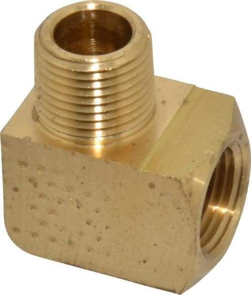 Eaton - 3/8 Male Thread x 3/8 Female Thread, Brass Industrial Pipe 90° Street Elbow - MNPTF x FNPTF, 1,200 psi - Apex Tool & Supply