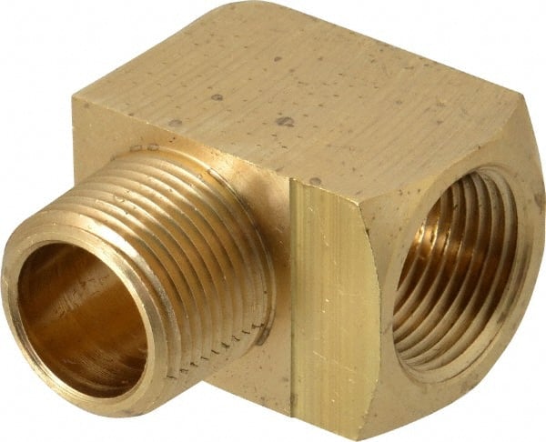 Eaton - 3/4 Male Thread x 3/4 Female Thread, Brass Industrial Pipe 90° Street Elbow - Apex Tool & Supply