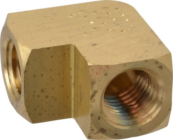 Eaton - 1/4 Female Thread, Brass Industrial Pipe 90° Female Elbow - Apex Tool & Supply