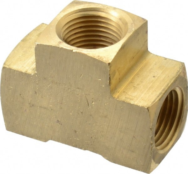 Eaton - 3/8 Female Thread, Brass Industrial Pipe Female Tee - Apex Tool & Supply