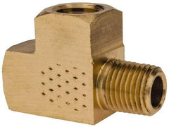 Eaton - 1/4 Male Thread x 1/4 Female Thread, Brass Industrial Pipe Street Tee - MNPTF x FNPTF, 1,200 psi - Apex Tool & Supply