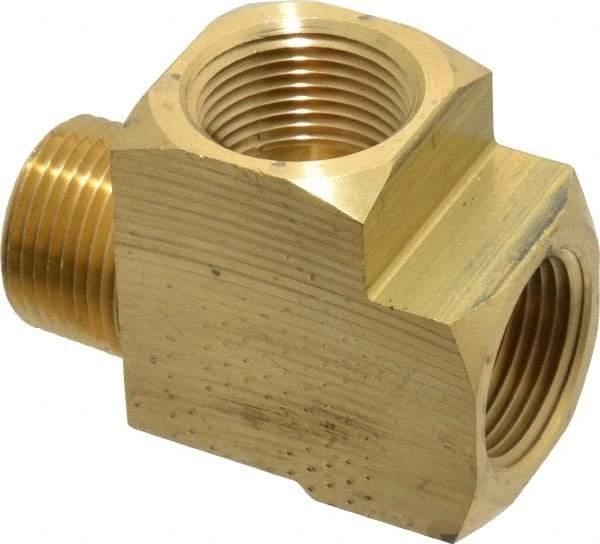 Eaton - 3/4 Male Thread x 3/4 Female Thread, Brass Industrial Pipe Street Tee - MNPTF x FNPTF, 1,200 psi - Apex Tool & Supply