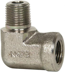 Eaton - 1/8 Male Thread x 1/8 Female Thread, Steel Industrial Pipe 90° Street Elbow - MNPT x FNPT, 5,000 psi - Apex Tool & Supply