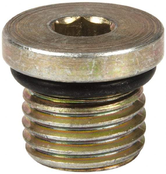 Eaton - 1/4 Male Thread, Steel Industrial Pipe Hex Socket Plug - Male Straight Thread O-Ring, 6,000 psi - Apex Tool & Supply