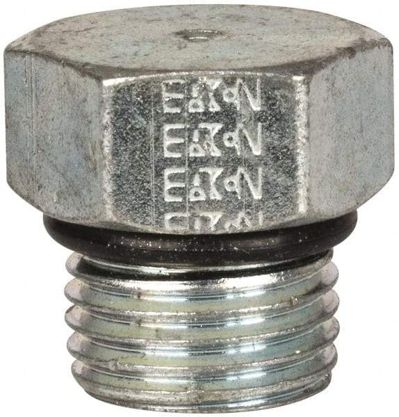 Eaton - 3/8 Male Thread, Steel Industrial Pipe Hex Head Plug - Male Straight Thread O-Ring, 6,000 psi - Apex Tool & Supply