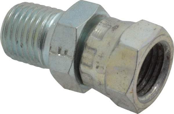 Eaton - 1/4-18 Male Thread x 1/4-18 Female Thread, Steel Industrial Pipe Adapter - MNPT x FNPSM, 2,500 psi - Apex Tool & Supply