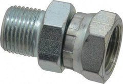 Eaton - 3/8-18 Male Thread x 3/8-18 Female Thread, Steel Industrial Pipe Adapter - MNPT x FNPSM, 2,500 psi - Apex Tool & Supply