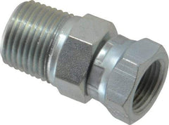 Eaton - 1/2-14 Male Thread x 3/8-18 Female Thread, Steel Industrial Pipe Adapter - MNPT x FNPSM, 2,500 psi - Apex Tool & Supply