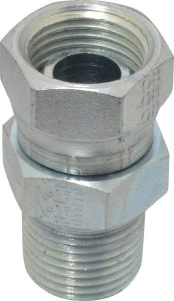 Eaton - 1/2-14 Male Thread x 1/2-14 Female Thread, Steel Industrial Pipe Adapter - MNPT x FNPSM, 2,500 psi - Apex Tool & Supply