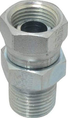 Eaton - 1/2-14 Male Thread x 1/2-14 Female Thread, Steel Industrial Pipe Adapter - MNPT x FNPSM, 2,500 psi - Apex Tool & Supply