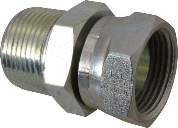 Eaton - 1 - 11-1/2 Male Thread x 1 - 11-1/2 Female Thread, Steel Industrial Pipe Adapter - MNPT x FNPSM, 2,500 psi - Apex Tool & Supply