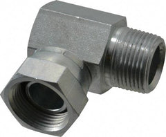 Weatherhead - 3/4-14 Male Thread x 3/4-14 Female Thread, Steel Industrial Pipe 90° Elbow Adapter - FNPSM x MNPT, 2,500 psi - Apex Tool & Supply