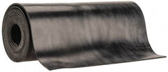 Made in USA - 1/16" Thick x 6" Wide x 5' Long Black Buna-N Rubber Roll - Stock Length, Plain Back, 50 Shore A Durometer, 2,500 psi Tensile Strength, -20°F to 170°F - Apex Tool & Supply