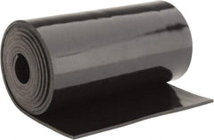 Made in USA - 1/8" Thick x 6" Wide x 5' Long Black Buna-N Rubber Roll - Stock Length, Plain Back, 50 Shore A Durometer, 2,500 psi Tensile Strength, -20°F to 170°F - Apex Tool & Supply